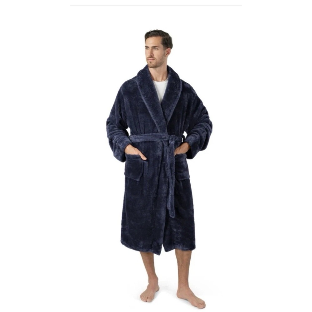 PAVILIA Mens Soft Robe, Plush Fluffy Fleece Bathrobe for Men, Small-Med New